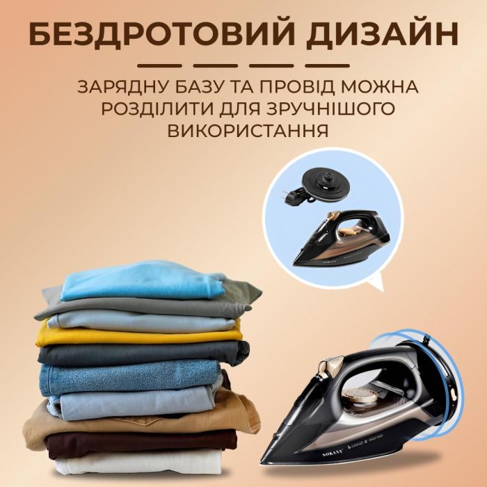 Праска парова ручна з антипригарним покриттям 2600 Вт з керамічною підошвою SOKANY SK-286